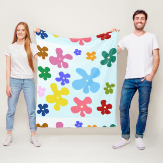 Abstracte Bloemen Mandala Patroon Ontwerp rood Fleece Deken