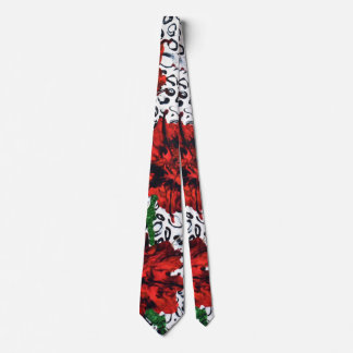 Abstracte Bloemen Mannen Stropdas Zilver