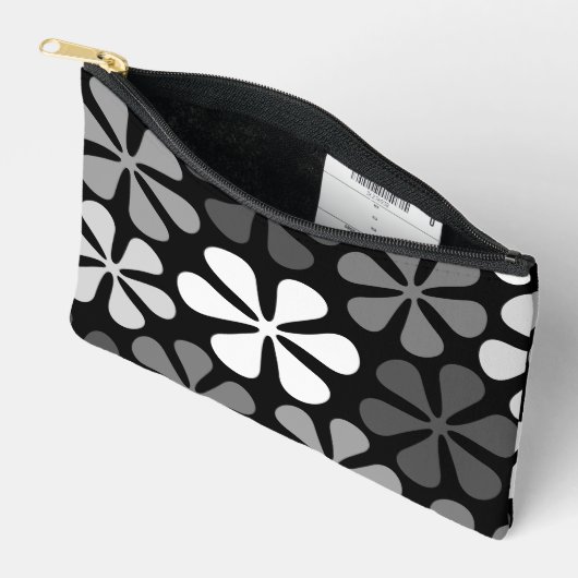 Abstracte bloemen monochroom etui (Open)