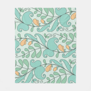Abstracte bloemen:  naadloos patroon fleece deken
