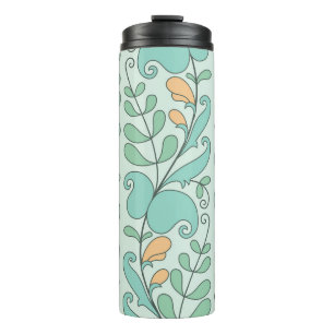 Abstracte bloemen: naadloos patroon thermosbeker