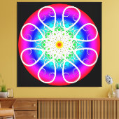 Abstracte Bloemen op Gespannen Canvas Print (Insitu (Woonkamer))