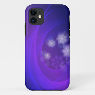 Abstracte bloemen op gevouwen Indische achtergrond iPhone 11 Hoesje