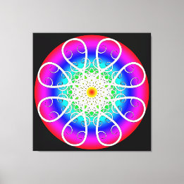 Abstracte bloemen opgerekt canvasprint canvas afdruk