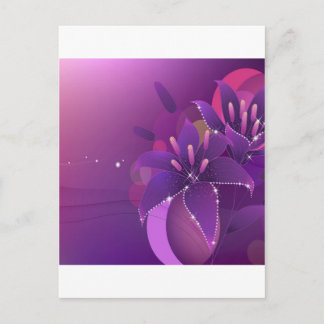 Abstracte bloemen Paarse Lillies Briefkaart