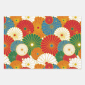 Abstracte bloemen papierbladen oppakken inpakpapier vel (Voorkant 3)