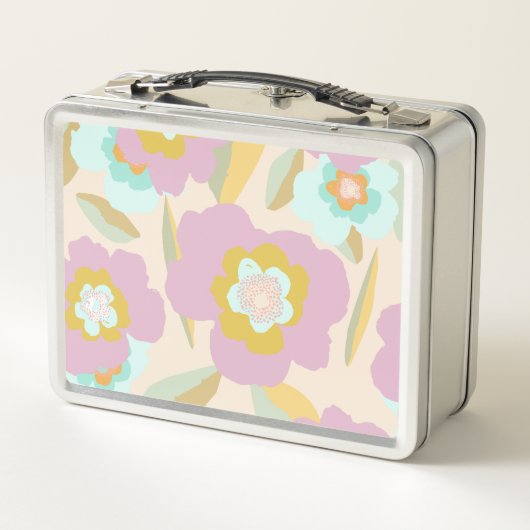 Abstracte bloemen | Pastel Lila Floral Pattern (Achterkant)