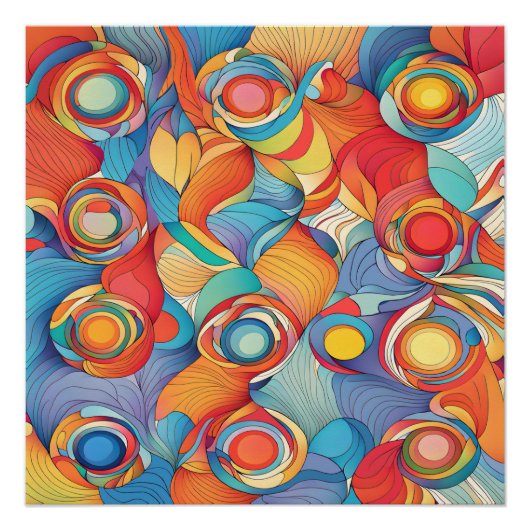 Abstracte bloemen perfect poster (Voorkant)