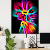 Abstracte bloemen poster (Thuiskantoor)