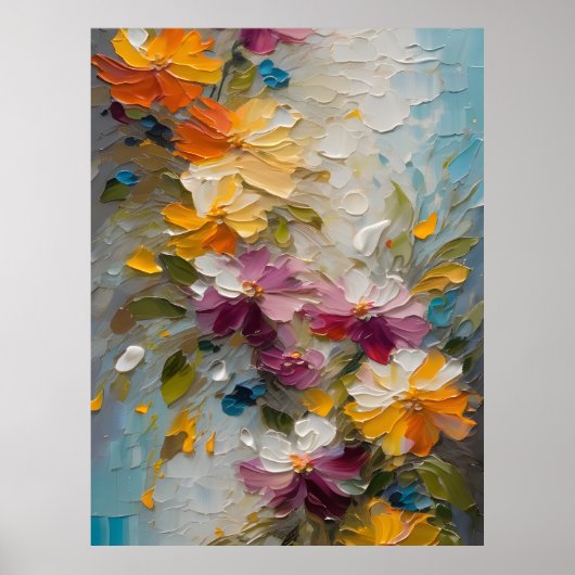 Abstracte bloemen poster (Voorkant)