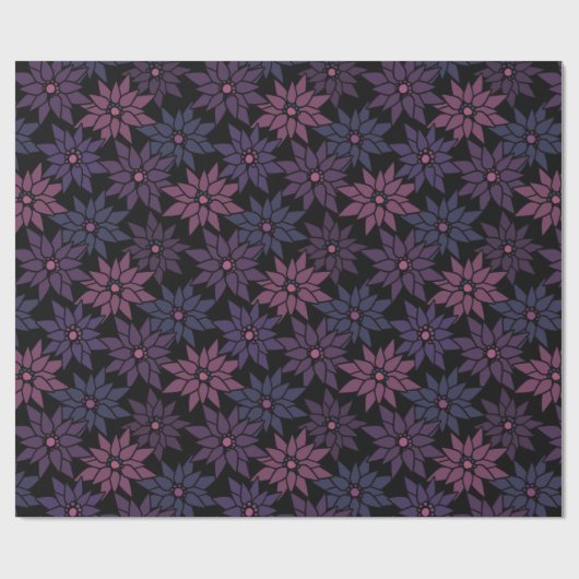 Abstracte bloemen romantisch patroon cartoon p cadeaupapier (Vlak)