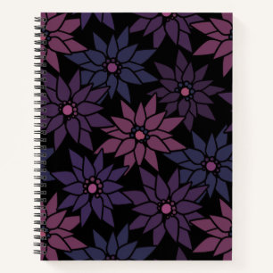 Abstracte bloemen romantisch patroon cartoon p notitieboek