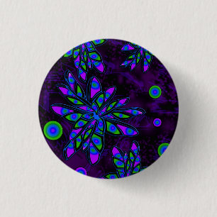 Abstracte bloemen ronde button 3,2 cm