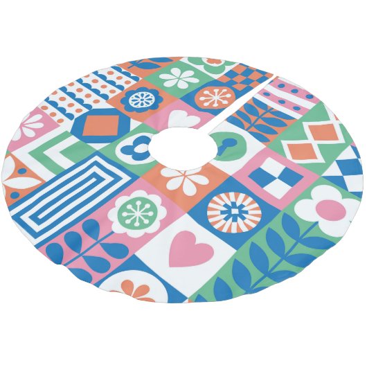 Abstracte Bloemen: Scandinavisch volksontwerp. Kerstboom Rok (Gekanteld)