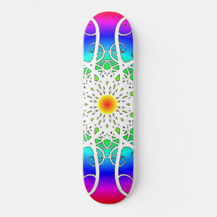 Abstracte bloemen skateboard