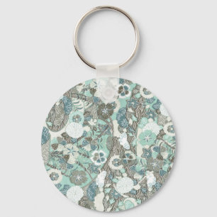 Abstracte bloemen sleutelhanger