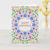 Abstracte Bloemen Verjaardagskaart Kaart (Gele Bloem)