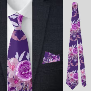 Abstracte bloemen, Violet Stropdas