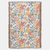 Abstracte Bloemen & Vogels Mid Century Modern Patt Deken (Voorkant Verticaal)