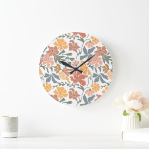 Abstracte Bloemen & Vogels Mid Century Modern Patt Grote Klok