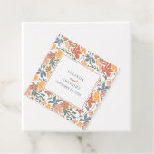 Abstracte Bloemen & Vogels Mid Century Modern Wedd Bedankjes Labels (In situ)