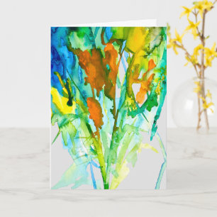 Abstracte bloemen waterverf kaart
