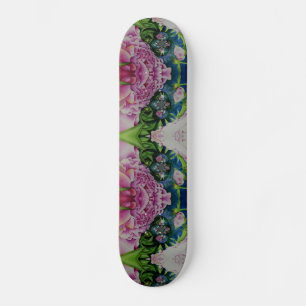 Abstracte Bloemen waterverf Schilderij Retro Boho Skateboard