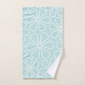Abstracte bloemen wit op Euck Blue Bad Handdoek (Handdoek)