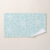 Abstracte bloemen wit op Euck Blue Bad Handdoek (Handdoek)