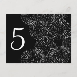 Abstracte bloemen, zwart en wit briefkaart