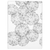 Abstracte bloemen, zwart en wit klembord (Achterkant)