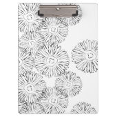 Abstracte bloemen, zwart en wit klembord (Voorkant)