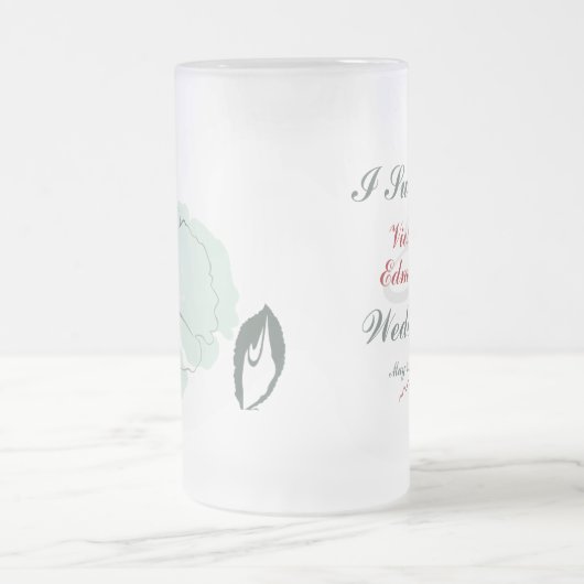 Abstracte bloemenbruiloft souvenir matglas bierpul (Center)