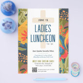 Abstracte Bloemendames Kerk Lunch Flyer (Enkel)