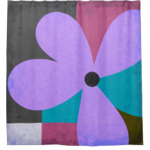 Abstracte bloemengordijn voor de douche