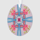 Abstracte Bloemenkruis Acryl Ornament (voorkant)