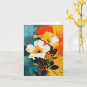 Abstracte bloemenprint kaart (Gele Bloem)