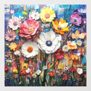 Abstracte bloemenraamkleuring raamsticker