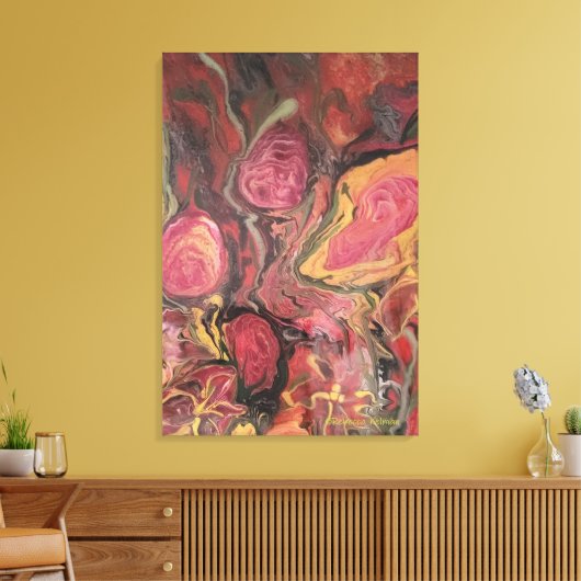 Abstracte bloemenschilderij Print (Insitu (Woonkamer))