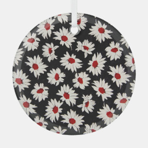 Abstracte bloemetjes, een kunstzinnig waterverf pa glas ornament