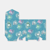 Abstracte bloemetjes op mooie lichtblauwe tinten bedankdoosjes (Uitgevouwen)