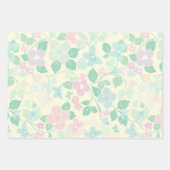 Abstracte bloemetjes Spring Soft Pastel set van 3 Inpakpapier Vel (Voorkant 3)