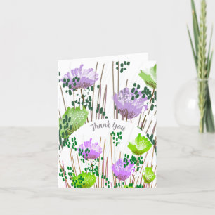 Abstracte Bloemige Botanische Bedankkaart