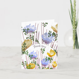 Abstracte Bloemige Botanische Bedankkaart