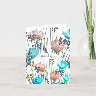 Abstracte Bloemige Botanische Bedankkaart