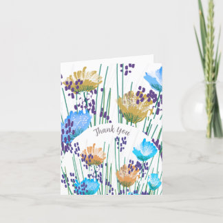 Abstracte Bloemige Botanische Bedankkaart