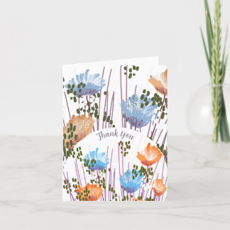 Abstracte Bloemige Botanische Bedankkaart