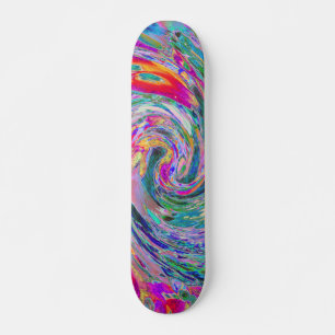 Abstracte Bloemige Psychedelische Regenboog Kleure Skateboard