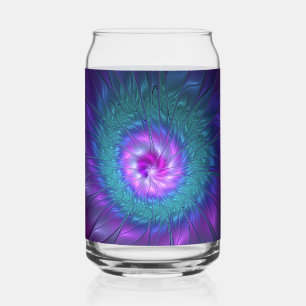 Abstracte bloemige schoonheid kleurrijke fractale blikvorm glas