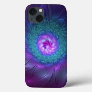 Abstracte bloemige schoonheid kleurrijke fractale iPhone 13 hoesje